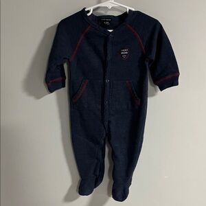 Lucky Brand Dark Blue Kids Footie with Red Accents